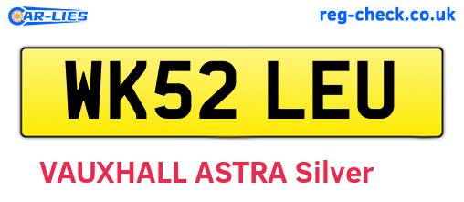 WK52LEU are the vehicle registration plates.