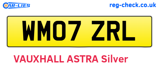 WM07ZRL are the vehicle registration plates.