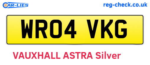 WR04VKG are the vehicle registration plates.