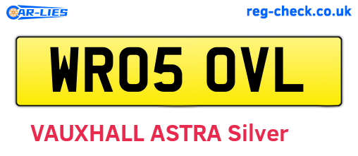 WR05OVL are the vehicle registration plates.