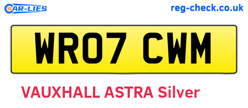 WR07CWM are the vehicle registration plates.
