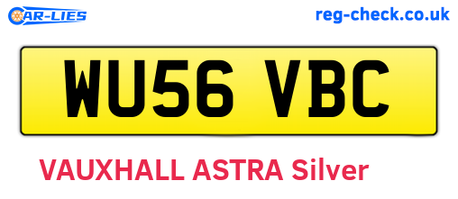 WU56VBC are the vehicle registration plates.