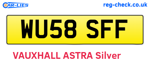 WU58SFF are the vehicle registration plates.