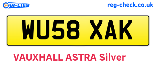 WU58XAK are the vehicle registration plates.