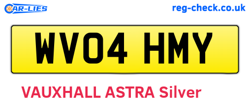 WV04HMY are the vehicle registration plates.