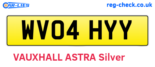 WV04HYY are the vehicle registration plates.