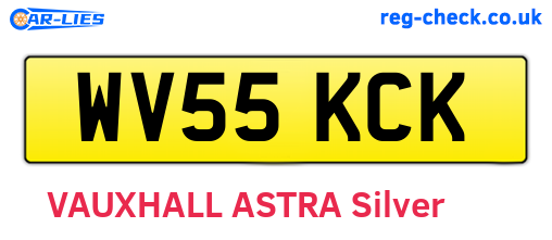 WV55KCK are the vehicle registration plates.
