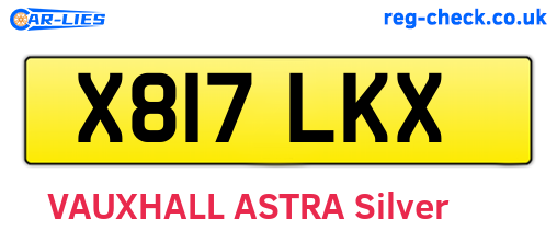 X817LKX are the vehicle registration plates.