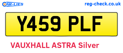 Y459PLF are the vehicle registration plates.