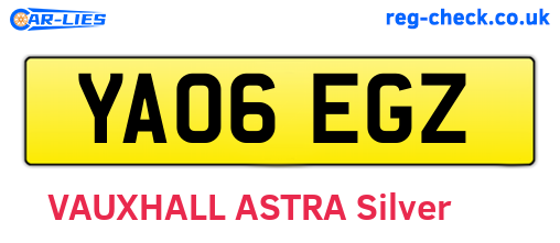 YA06EGZ are the vehicle registration plates.