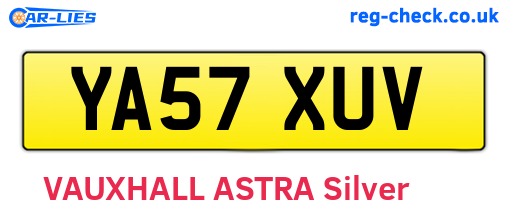 YA57XUV are the vehicle registration plates.