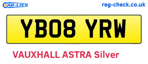 YB08YRW are the vehicle registration plates.