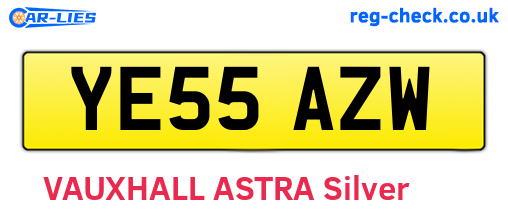 YE55AZW are the vehicle registration plates.