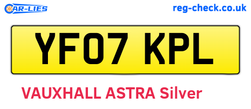 YF07KPL are the vehicle registration plates.
