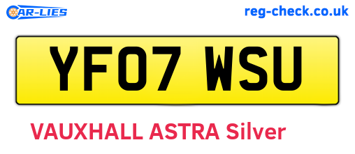 YF07WSU are the vehicle registration plates.