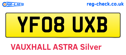 YF08UXB are the vehicle registration plates.