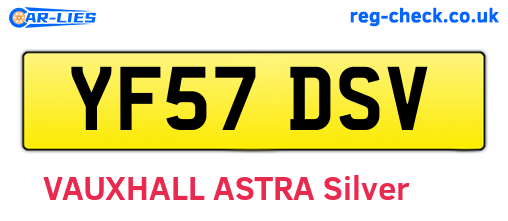 YF57DSV are the vehicle registration plates.