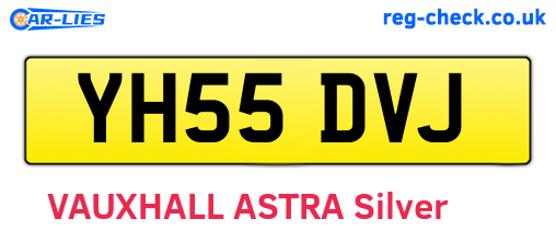 YH55DVJ are the vehicle registration plates.