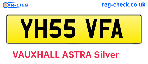 YH55VFA are the vehicle registration plates.