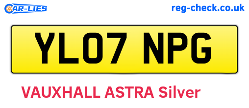 YL07NPG are the vehicle registration plates.