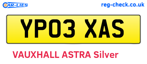 YP03XAS are the vehicle registration plates.