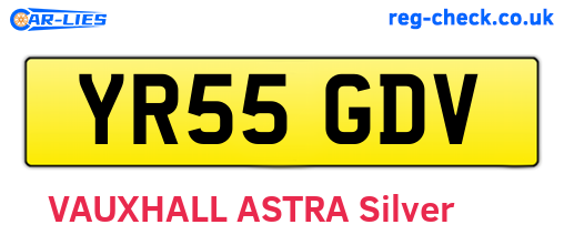 YR55GDV are the vehicle registration plates.