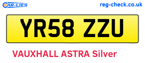 YR58ZZU are the vehicle registration plates.