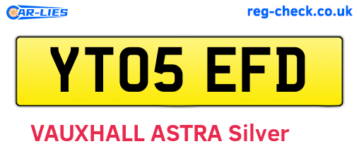 YT05EFD are the vehicle registration plates.