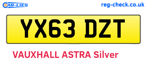 YX63DZT are the vehicle registration plates.
