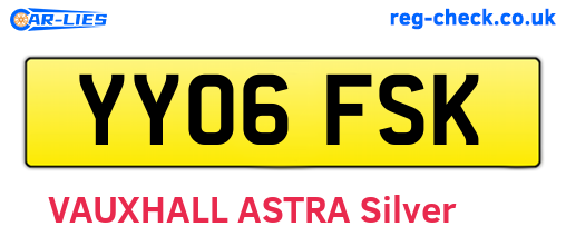 YY06FSK are the vehicle registration plates.