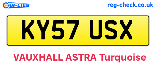 KY57USX are the vehicle registration plates.