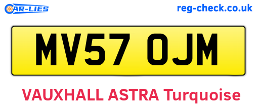 MV57OJM are the vehicle registration plates.
