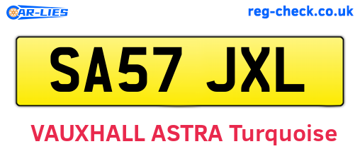 SA57JXL are the vehicle registration plates.