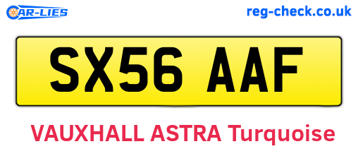 SX56AAF are the vehicle registration plates.