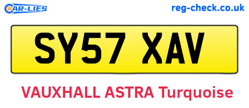 SY57XAV are the vehicle registration plates.