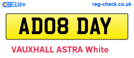 AD08DAY are the vehicle registration plates.