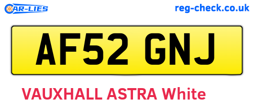 AF52GNJ are the vehicle registration plates.