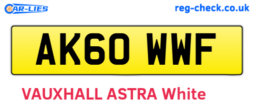 AK60WWF are the vehicle registration plates.