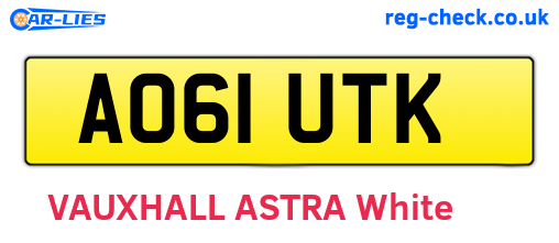 AO61UTK are the vehicle registration plates.