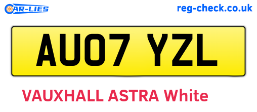 AU07YZL are the vehicle registration plates.