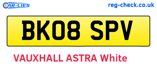 BK08SPV are the vehicle registration plates.