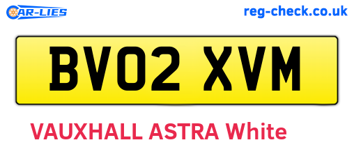 BV02XVM are the vehicle registration plates.