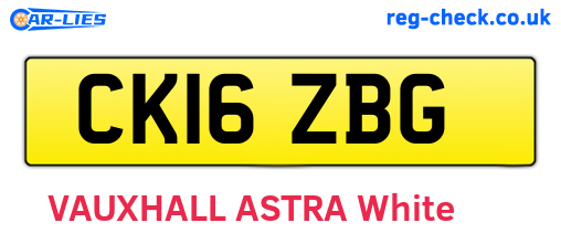 CK16ZBG are the vehicle registration plates.