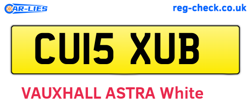 CU15XUB are the vehicle registration plates.