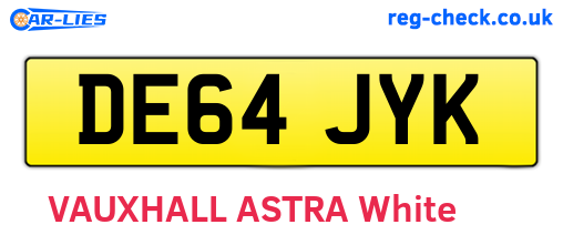 DE64JYK are the vehicle registration plates.
