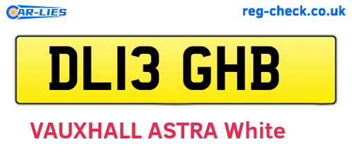 DL13GHB are the vehicle registration plates.