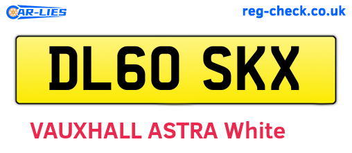 DL60SKX are the vehicle registration plates.