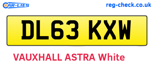DL63KXW are the vehicle registration plates.