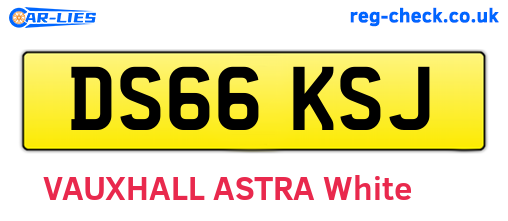 DS66KSJ are the vehicle registration plates.
