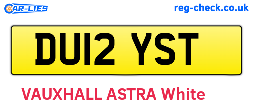 DU12YST are the vehicle registration plates.